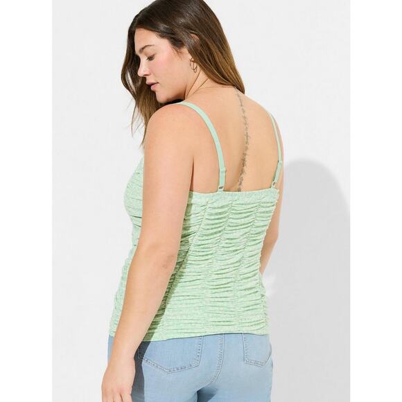 Torrid 2X 2 18-20 Stretch Mesh Cropped Shirred Cami - Picture 2 of 3